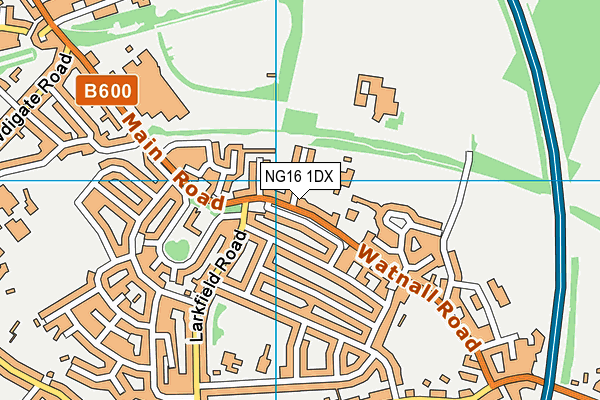 NG16 1DX map - OS VectorMap District (Ordnance Survey)