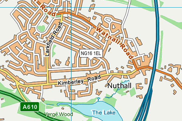 NG16 1EL map - OS VectorMap District (Ordnance Survey)