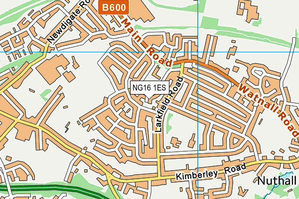 NG16 1ES map - OS VectorMap District (Ordnance Survey)
