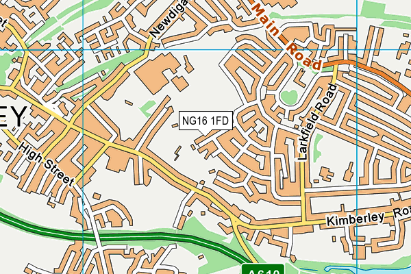 NG16 1FD map - OS VectorMap District (Ordnance Survey)