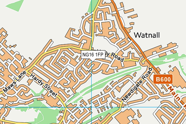 NG16 1FP map - OS VectorMap District (Ordnance Survey)
