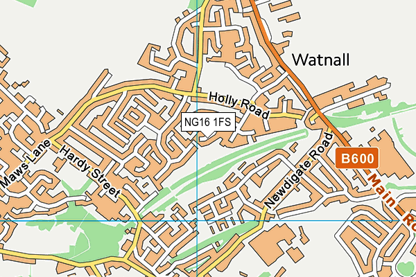NG16 1FS map - OS VectorMap District (Ordnance Survey)