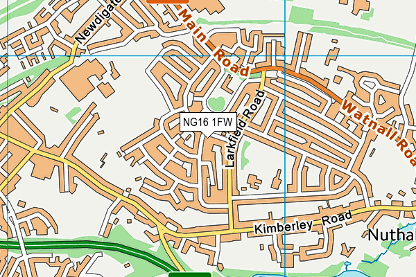NG16 1FW map - OS VectorMap District (Ordnance Survey)