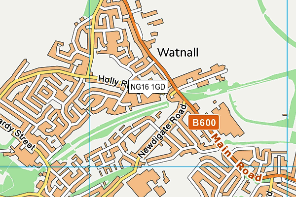 NG16 1GD map - OS VectorMap District (Ordnance Survey)