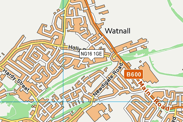 NG16 1GE map - OS VectorMap District (Ordnance Survey)