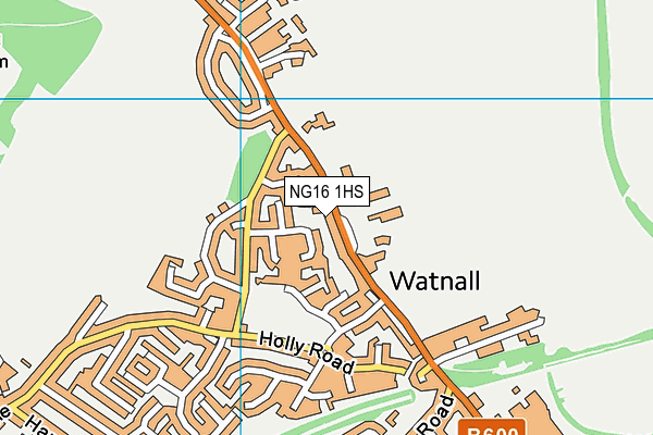 NG16 1HS map - OS VectorMap District (Ordnance Survey)