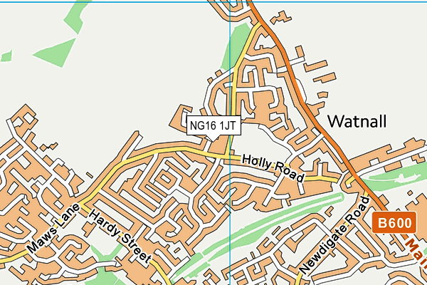 NG16 1JT map - OS VectorMap District (Ordnance Survey)