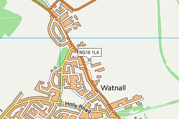 NG16 1LA map - OS VectorMap District (Ordnance Survey)