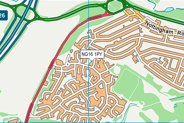NG16 1PY map - OS VectorMap District (Ordnance Survey)