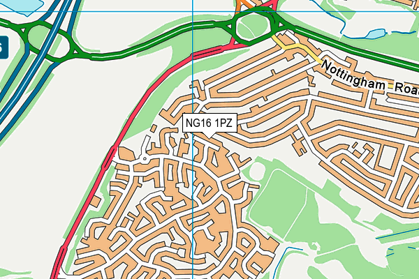 NG16 1PZ map - OS VectorMap District (Ordnance Survey)