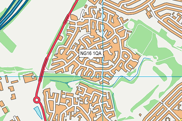 NG16 1QA map - OS VectorMap District (Ordnance Survey)