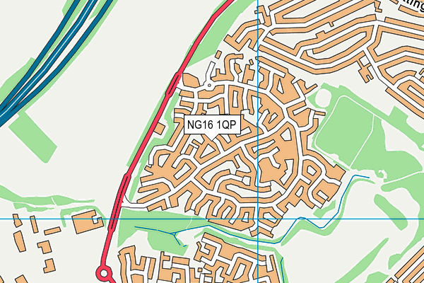 NG16 1QP map - OS VectorMap District (Ordnance Survey)