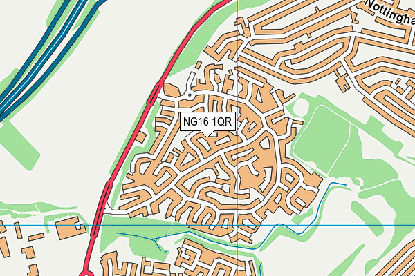 NG16 1QR map - OS VectorMap District (Ordnance Survey)