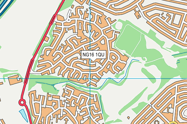 NG16 1QU map - OS VectorMap District (Ordnance Survey)