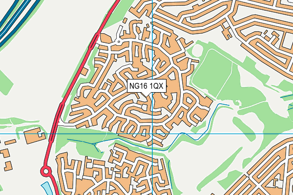 NG16 1QX map - OS VectorMap District (Ordnance Survey)