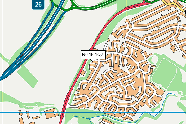 NG16 1QZ map - OS VectorMap District (Ordnance Survey)