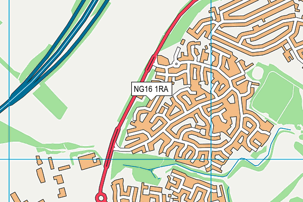 NG16 1RA map - OS VectorMap District (Ordnance Survey)
