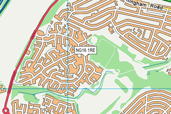 NG16 1RE map - OS VectorMap District (Ordnance Survey)