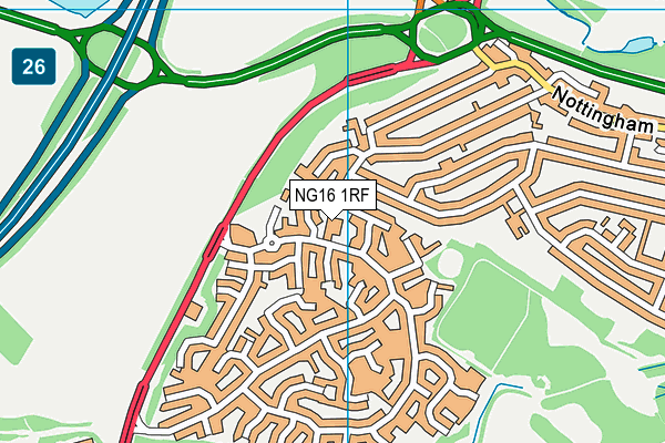 Mornington Primary School map (NG16 1RF) - OS VectorMap District (Ordnance Survey)