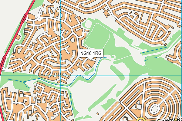 NG16 1RG map - OS VectorMap District (Ordnance Survey)