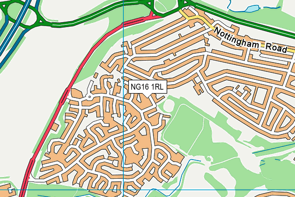 NG16 1RL map - OS VectorMap District (Ordnance Survey)