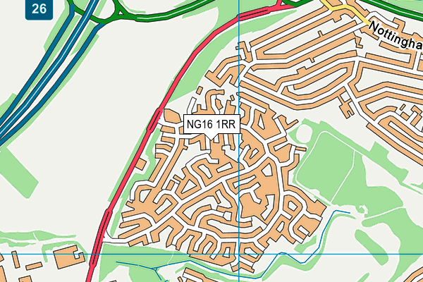 NG16 1RR map - OS VectorMap District (Ordnance Survey)