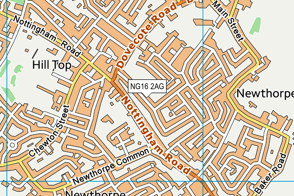 NG16 2AG map - OS VectorMap District (Ordnance Survey)