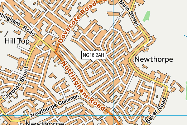 NG16 2AH map - OS VectorMap District (Ordnance Survey)