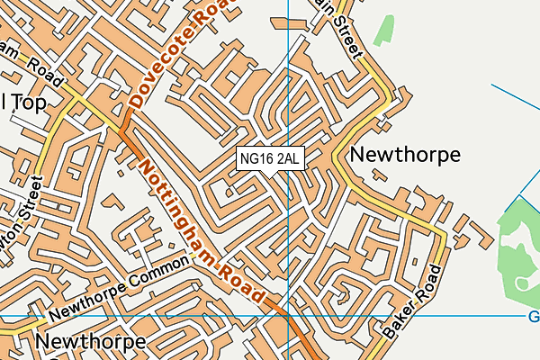 NG16 2AL map - OS VectorMap District (Ordnance Survey)