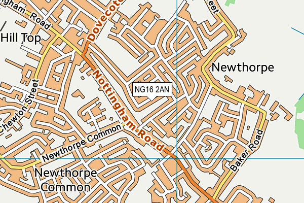 NG16 2AN map - OS VectorMap District (Ordnance Survey)