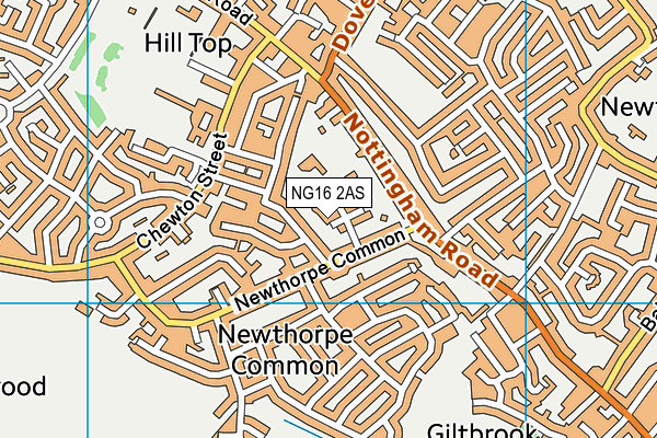 NG16 2AS map - OS VectorMap District (Ordnance Survey)