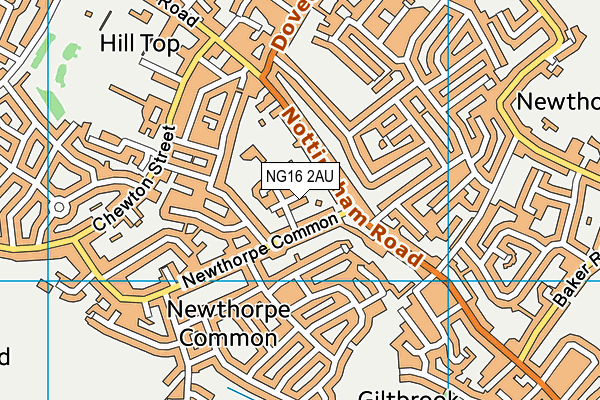 NG16 2AU map - OS VectorMap District (Ordnance Survey)