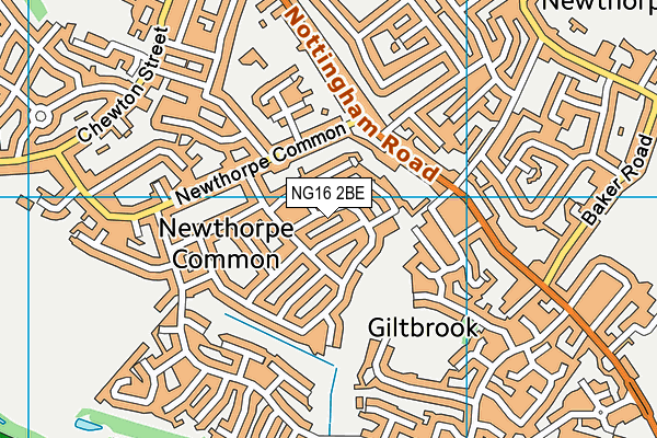 NG16 2BE map - OS VectorMap District (Ordnance Survey)