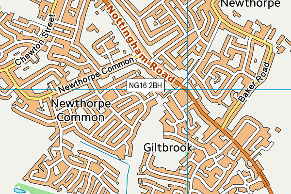 NG16 2BH map - OS VectorMap District (Ordnance Survey)