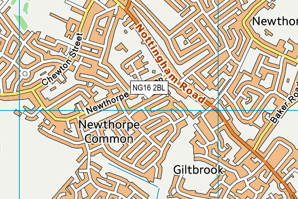 NG16 2BL map - OS VectorMap District (Ordnance Survey)