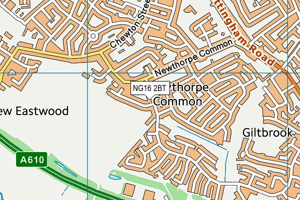 NG16 2BT map - OS VectorMap District (Ordnance Survey)