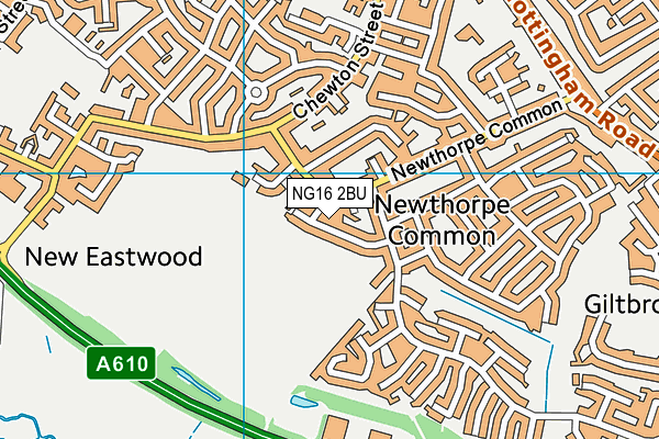 NG16 2BU map - OS VectorMap District (Ordnance Survey)