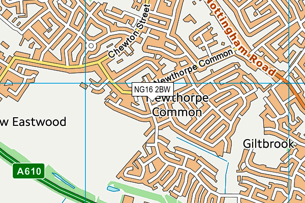 NG16 2BW map - OS VectorMap District (Ordnance Survey)