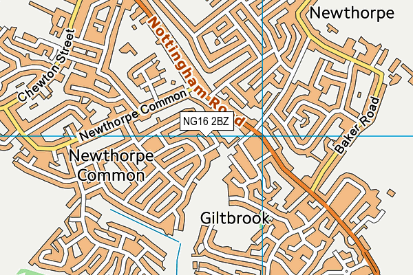 NG16 2BZ map - OS VectorMap District (Ordnance Survey)