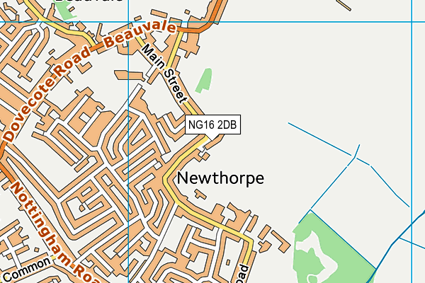 NG16 2DB map - OS VectorMap District (Ordnance Survey)