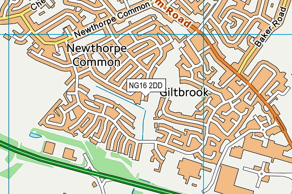 NG16 2DD map - OS VectorMap District (Ordnance Survey)