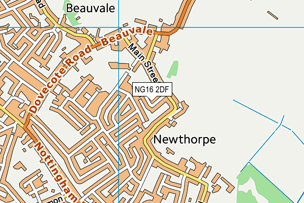 NG16 2DF map - OS VectorMap District (Ordnance Survey)