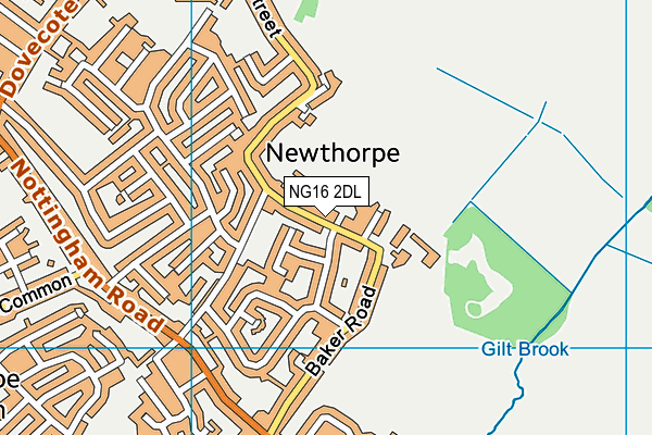 NG16 2DL map - OS VectorMap District (Ordnance Survey)