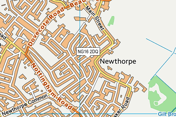 NG16 2DQ map - OS VectorMap District (Ordnance Survey)