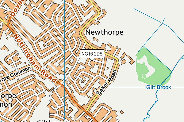 NG16 2DS map - OS VectorMap District (Ordnance Survey)