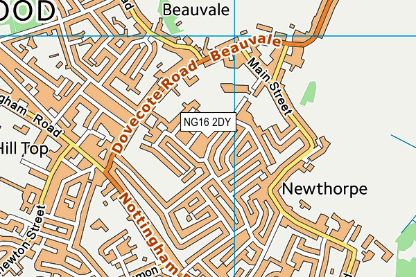 NG16 2DY map - OS VectorMap District (Ordnance Survey)
