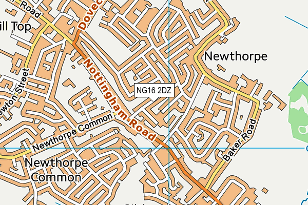 NG16 2DZ map - OS VectorMap District (Ordnance Survey)