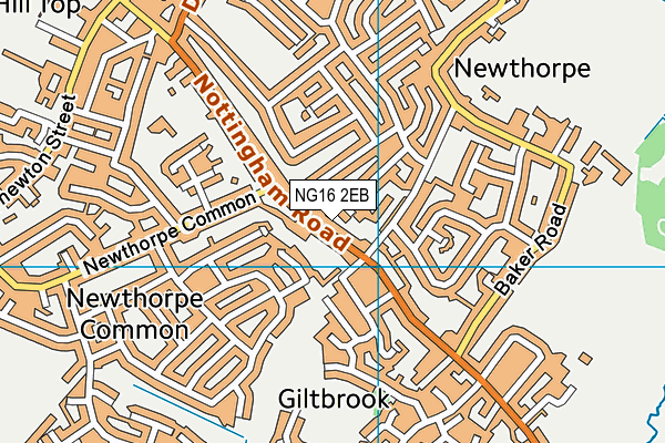 NG16 2EB map - OS VectorMap District (Ordnance Survey)