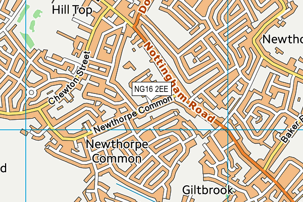 NG16 2EE map - OS VectorMap District (Ordnance Survey)