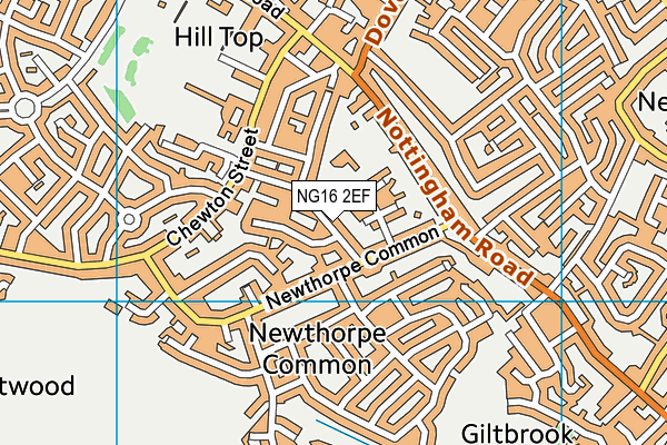 NG16 2EF map - OS VectorMap District (Ordnance Survey)